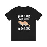 Just A Boy Who Loves Weasels Shirt, Weasel Lover Shirt, Weasel Shirt, Weasel Lover Gift, Animal Shirt Image 1