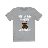 Just A Boy Who Loves Wildebeests Shirt, Wildebeest Lover Shirt, Wildebeest Shirt, Wildebeest Lover Gift, Animal Shirt Image 1