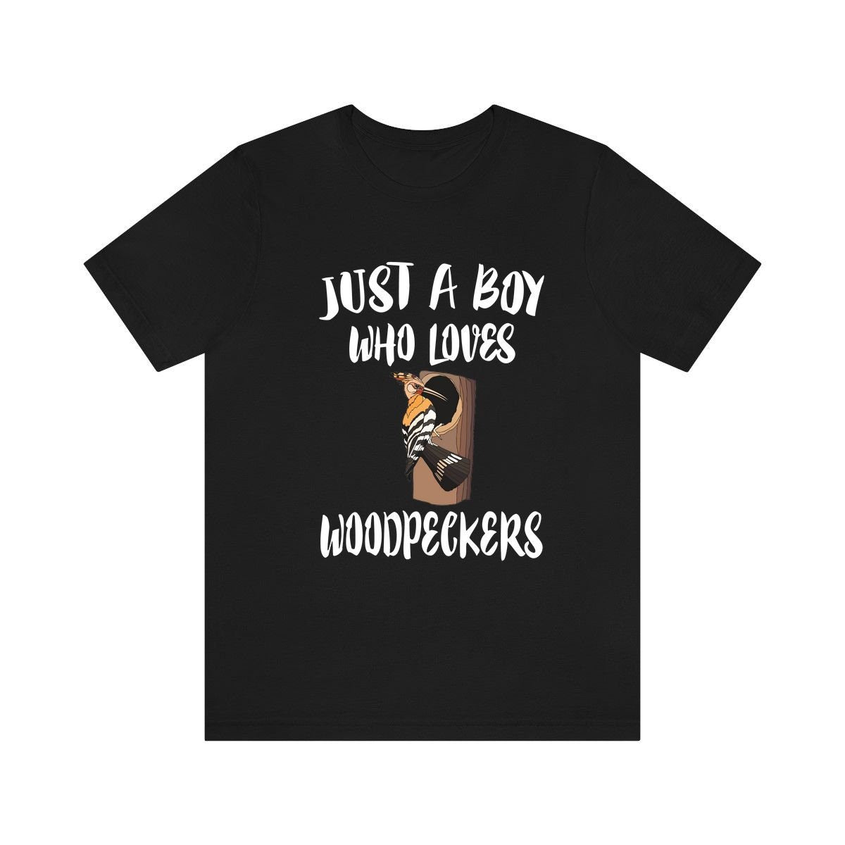 Just A Boy Who Loves Woodpeckers Shirt, Woodpecker Lover Shirt, Birding Shirt, Bird Lover Gift, Animal Shirt Image 1