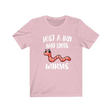 Just A Boy Who Loves Worms Shirt, Worm Lover Shirt, Worm Shirt, Worm Lover Gift, Animal Shirt Image 4
