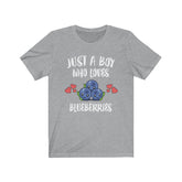 Just A Boy Who Loves Blueberries Shirt, Fruit Vegan Shirt, Blueberry Shirt, Blueberry Lover Shirt, Adult Toddler Infant Kids Gift T-Shirt Image 1