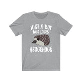 Just A Boy Who Loves Hedgehogs Shirt, Hedgehog Lover Shirt, Hedgehog Shirt, Hedgehog Lover Gift,  Adult Toddler Infant Kids Gift T-Shirt Image 1