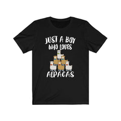 Just A Boy Who Loves Alpacas Shirt - alpaca print design
