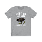 Just A Boy Who Loves American Coots Shirt, Bird Lover Shirt, Birding Shirt, Birding Lover Gift, Adult Toddler Kids T-Shirt Image 1