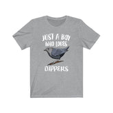 Just A Boy Who Loves Dippers Birds Shirt, Bird Lover Shirt, Birding Shirt, Birding Lover Gift, Adult Toddler Kids T-Shirt Image 1