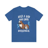 Just A Boy Who Loves Bulldogs Dog Shirt, Bulldog Lover Shirt, Bulldog Shirt, Dog Lover Gift, Animal Adult Kids T-Shirt Image 3