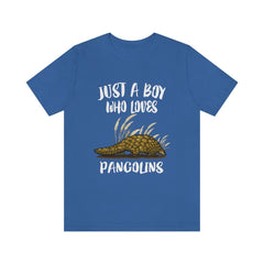 Just a boy who loves pangolins endangered scaly mammal tee