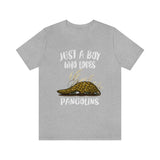 Just A Boy Who Loves Pangolins Shirt, Pangolin Lover Shirt, Pangolin Shirt, Pangolin Lover Gift, Animal Adult Kids T-Shirt Image 1
