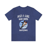 Just A Girl Who Loves Swallows Birds Shirt, Swallow Lover Shirt, Birding Gift, Bird Lover Shirt, Adult Toddler Kids Gift T-Shirt Image 4