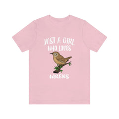 Just A Girl Who Loves Wrens Birds Shirt - wren print design
