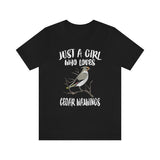 Just A Girl Who Loves Cedar Waxwings Birds Shirt, Cedar Waxwing Lover Shirt, Birding Gift, Bird Shirt, Adult Kids Animal T-Shirt Image 1