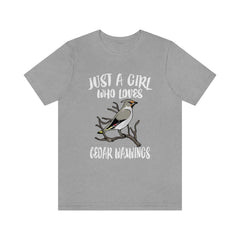 Just A Girl Who Loves Cedar Waxwings Birds Shirt - Cedar Waxwing print design