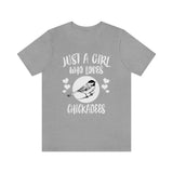 Just A Girl Who Loves Chickadees Birds Shirt, Chickadee Lover Shirt, Birding Gift, Chickadee Shirt, Adult Kids Animal T-Shirt Image 2
