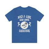 Just A Girl Who Loves Chickadees Birds Shirt, Chickadee Lover Shirt, Birding Gift, Chickadee Shirt, Adult Kids Animal T-Shirt Image 3