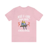 Just A Girl Who Loves Cockatiels Birds Shirt, Cockatiel Lover Shirt, Cockatiel Gift, Parrot Shirt, Adult Kids Animal T-Shirt Image 4