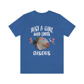 Just A Girl Who Loves Discus Fish Shirt, Discus Fish Lover Shirt, Discus Fish Gift, Fish Shirt, Adult Kids Animal T-Shirt Image 1