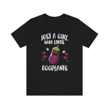 Just A Girl Who Loves Eggplants Shirt, Eggplant Lover Shirt, Vegan Gift, Vegetable Shirt, Adult Kids Animal T-Shirt Image 2