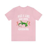 Just A Girl Who Loves Geckos Lizards Shirt, Gecko Lover Shirt, Lizard Gift, Lizard Shirt, Adult Kids Animal T-Shirt Image 1