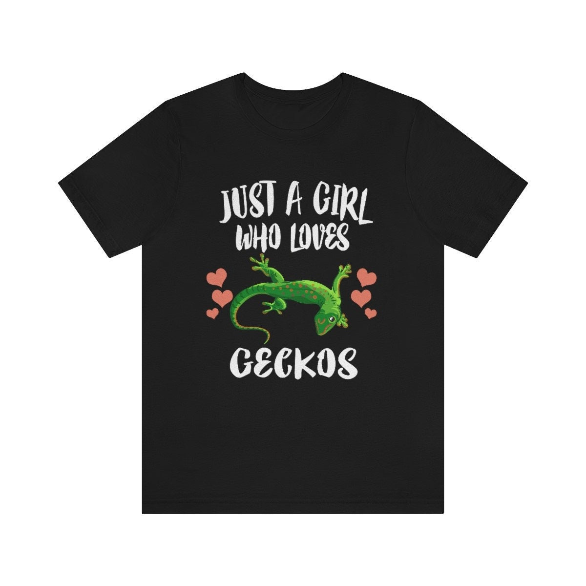 Gecko Lover T-Shirt for Girls - gecko print design