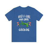 Just A Girl Who Loves Geckos Lizards Shirt, Gecko Lover Shirt, Lizard Gift, Lizard Shirt, Adult Kids Animal T-Shirt Image 4