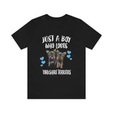 Just A Boy Who Loves Yorkshire Terriers Shirt, Yorkshire Terrier Lover Shirt, Yorkshire Terrier Shirt, Dog Gift, Animal Adult Kids T-Shirt Image 1
