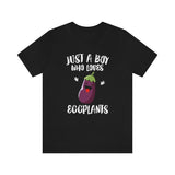 Just A Boy Who Loves Eggplants Shirt, Eggplant Lover Shirt, Vegetable Shirt, Vegan Gift, Animal Adult Kids T-Shirt Image 2
