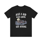 Just A Boy Who Loves Sea Otters Shirt, Sea Otter Lover Shirt, Sea Otter Shirt, Sea Otter Gift, Animal Adult Kids T-Shirt Image 1