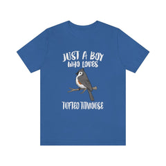 Boy Who Loves Tufted Titmouse Birds Shirt - Tufted Titmouse print design