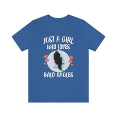 Just A Girl Who Loves Bald Eagles Bird Shirt - Bald Eagle print design