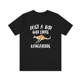 Just A Boy Who Loves Kangaroos Shirt, Kangaroo Lover Shirt, Kangaroo Shirt, Kangaroo Gift, Animal Adult Kids T-Shirt Image 1
