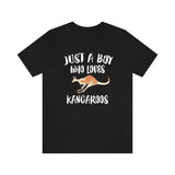 Just A Boy Who Loves Kangaroos Shirt, Kangaroo Lover Shirt, Kangaroo Shirt, Kangaroo Gift, Animal Adult Kids T-Shirt Image 1