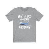Just A Boy Who Loves Airplanes Shirt, Airplanes Lover Shirt, Airplanes Shirt, Airplanes Gift, Adult Kids T-Shirt Image 3