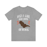 Just A Girl Who Loves Otters Shirt, Otter Lover Shirt, Otter Gift, Cute Otter Shirt, Adult Kids Animal T-Shirt Image 1