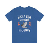 Just A Girl Who Loves Pigeons Shirt, Pigeon Lover Shirt, Pigeon Gift, Birding Shirt, Bird Shirt, Adult Kids Animal T-Shirt Image 2