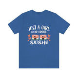Just A Girl Who Loves Sushi Shirt, Sushi Lover Shirt, Sushi Gift, Sushi Shirt, Adult Kids Animal T-Shirt Image 2