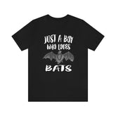 Just A Boy Who Loves Bats Shirt, Bat Lover Shirt, Bat Shirt, Bat Gift, Animal Adult Kids T-Shirt Image 1