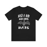 Just A Boy Who Loves Bats Shirt, Bat Lover Shirt, Bat Shirt, Bat Gift, Animal Adult Kids T-Shirt Image 1