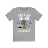 Just A Boy Who Loves Asian Animals Shirt, Panda Lover Shirt, Orangutan Shirt, Elephant Lover Gift, Tiger Shirt, Adult Toddler Kids T-Shirt Image 1