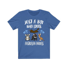 Just A Boy Who Loves Australian Animals Shirt - Australian wildlife print design