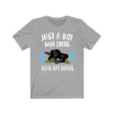 Just A Boy Who Loves Black Rat Snakes Shirt, Snake Lover Shirt, Snake Shirt, Snake Lover Gift, Animal Adult Toddler Kids T-Shirt Image 1