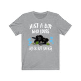 Just A Boy Who Loves Black Rat Snakes Shirt, Snake Lover Shirt, Snake Shirt, Snake Lover Gift, Animal Adult Toddler Kids T-Shirt Image 1