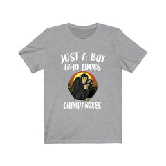 Just A Boy Who Loves Chimpanzees Shirt - chimpanzee print design