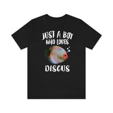 Just A Boy Who Loves Discus Fish Shirt, Discus Lover Shirt, Discus Fish Shirt, Aquarium Lover Gift, Animal Adult Kids T-Shirt Image 1