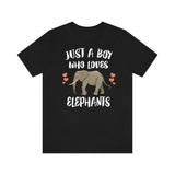 Just A Boy Who Loves Elephants Shirt, Elephant Lover Shirt, Elephant Shirt, Elephant Lover Gift, Animal Adult Kids T-Shirt Image 1