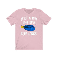 Just A Boy Who Loves Blue Tangs Fish Shirt - blue tang print design
