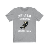 Just A Boy Who Loves Bobolinks Bird Shirt, Blackbird Lover Shirt, Bobolink Shirt, Bird Lover Gift, Animal Adult Toddler Kids T-Shirt Image 1