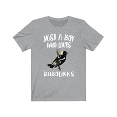 Just a boy who loves bobolinks grassland migratory songbird tee