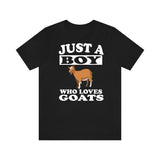 Just A Boy Who Loves Goats Shirt, Goat Lover Shirt, Goat Shirt, Goat Lover Gift, Animal Adult Kids T-Shirt Image 2