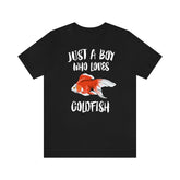 Just A Boy Who Loves Goldfish Fish Shirt, Goldfish Lover Shirt, Goldfish Shirt, Goldfish Lover Gift, Animal Adult Kids T-Shirt Image 1