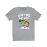 Just A Boy Who Loves Iguanas Lizards Shirt, Iguana Lover Shirt, Iguana Shirt, Iguana Lover Gift, Animal Adult Kids T-Shirt Image 1